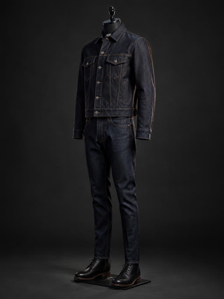 Custom Distressed Denim Jacket Set