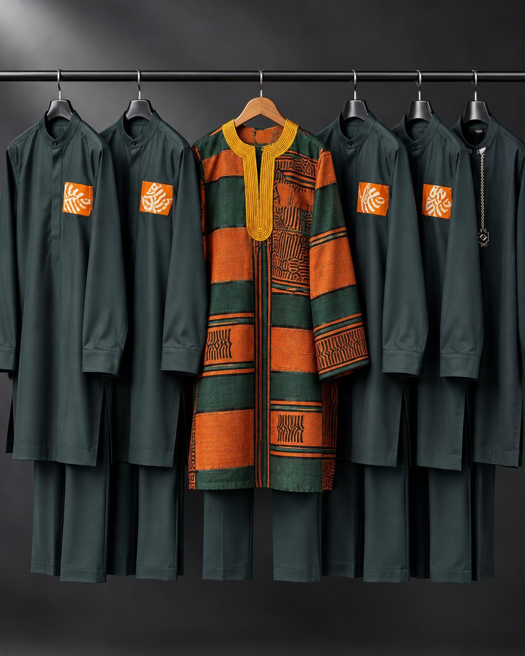 Green Leaf-Patch Groomsmen Sets