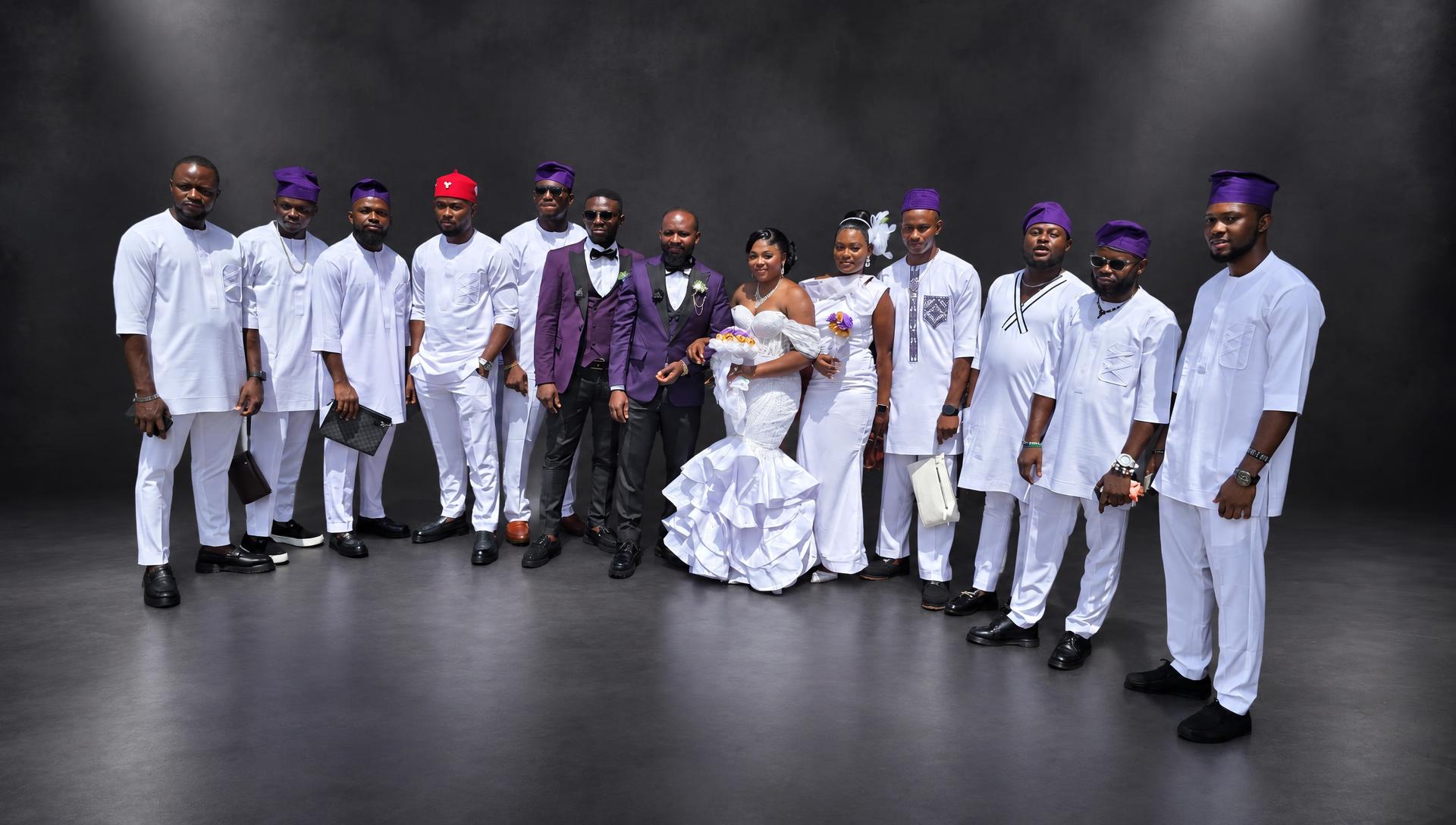 White & Purple Wedding Party