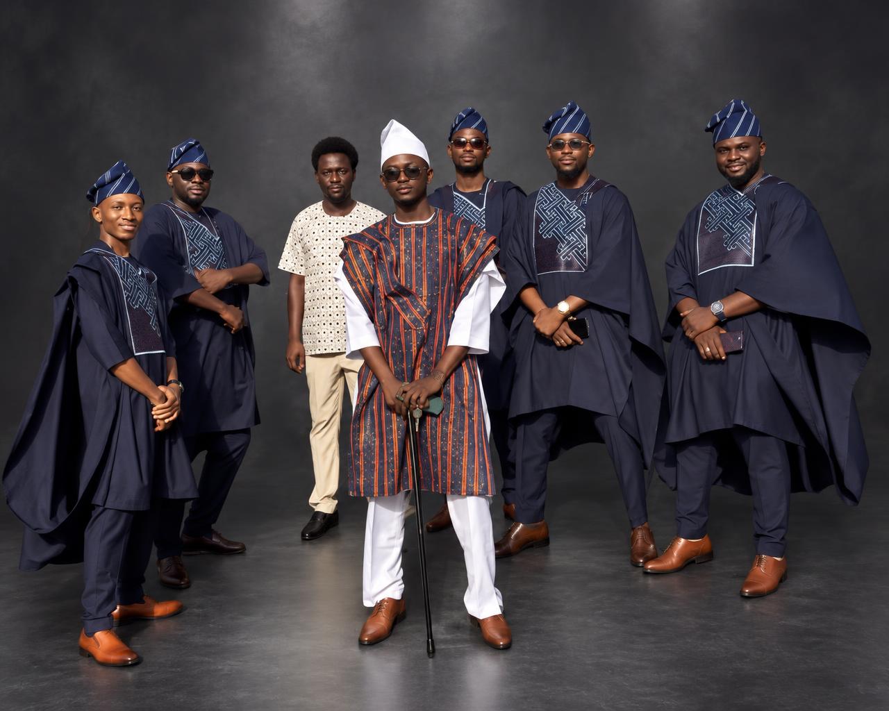 Navy Embroidered Agbada Squad