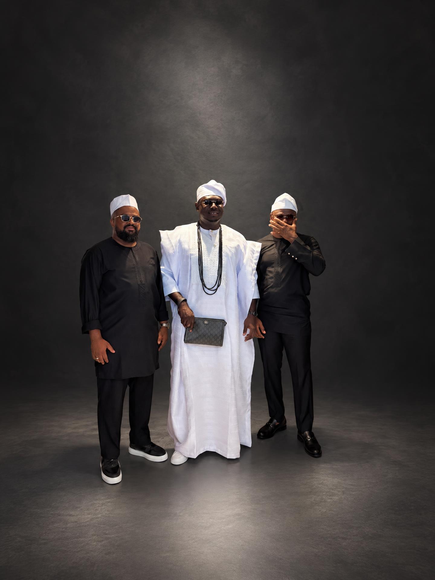White Agbada & Black Senator Trio